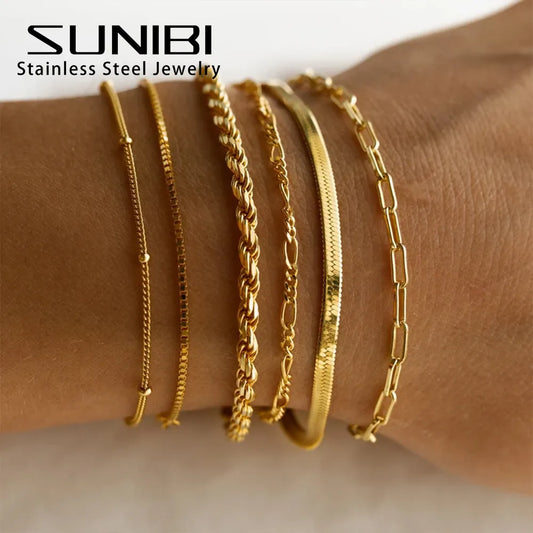 Minimalist Chain Gold Plated Bracelets