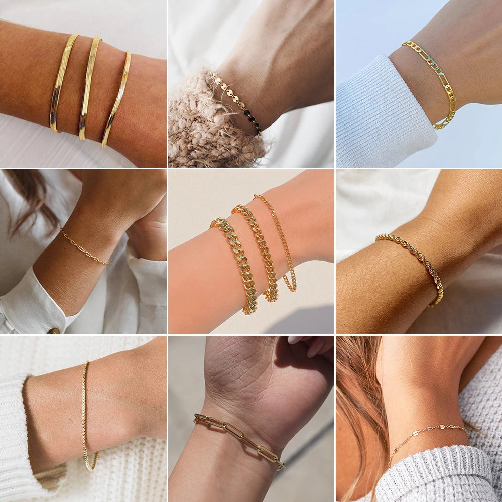 Minimalist Chain Gold Plated Bracelets