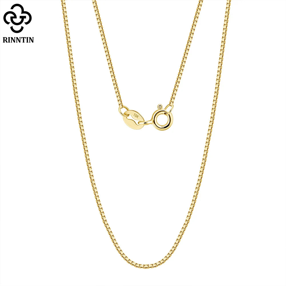 10K Solid Gold Diamond Cut Box Chain Necklace