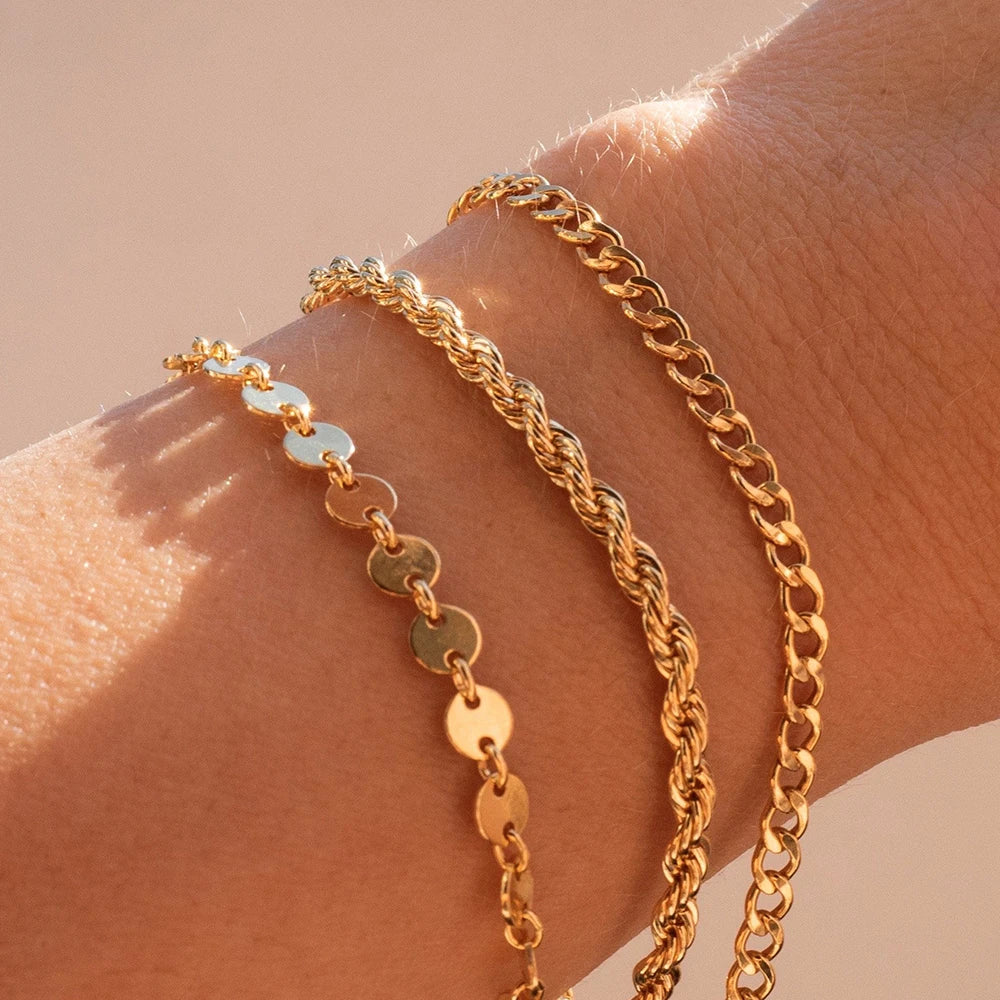 Minimalist Chain Gold Plated Bracelets